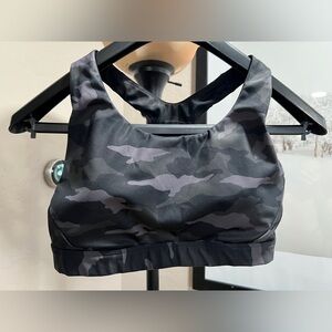 Athleta Black Camo Racerback Sports Bra Medium (No Size Tag)